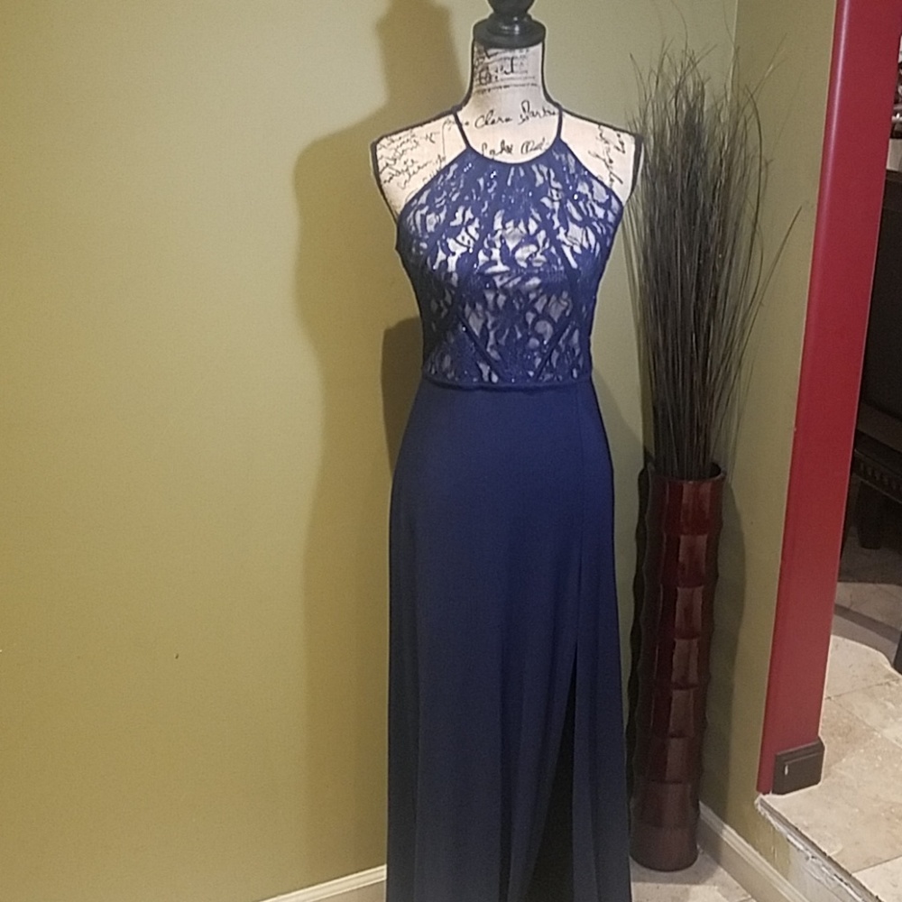Navy blue long dress